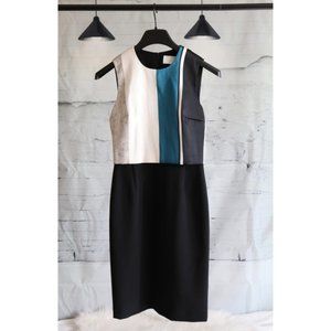 Hugo Boss Dastrina Striped Overlay Sheath Dress
